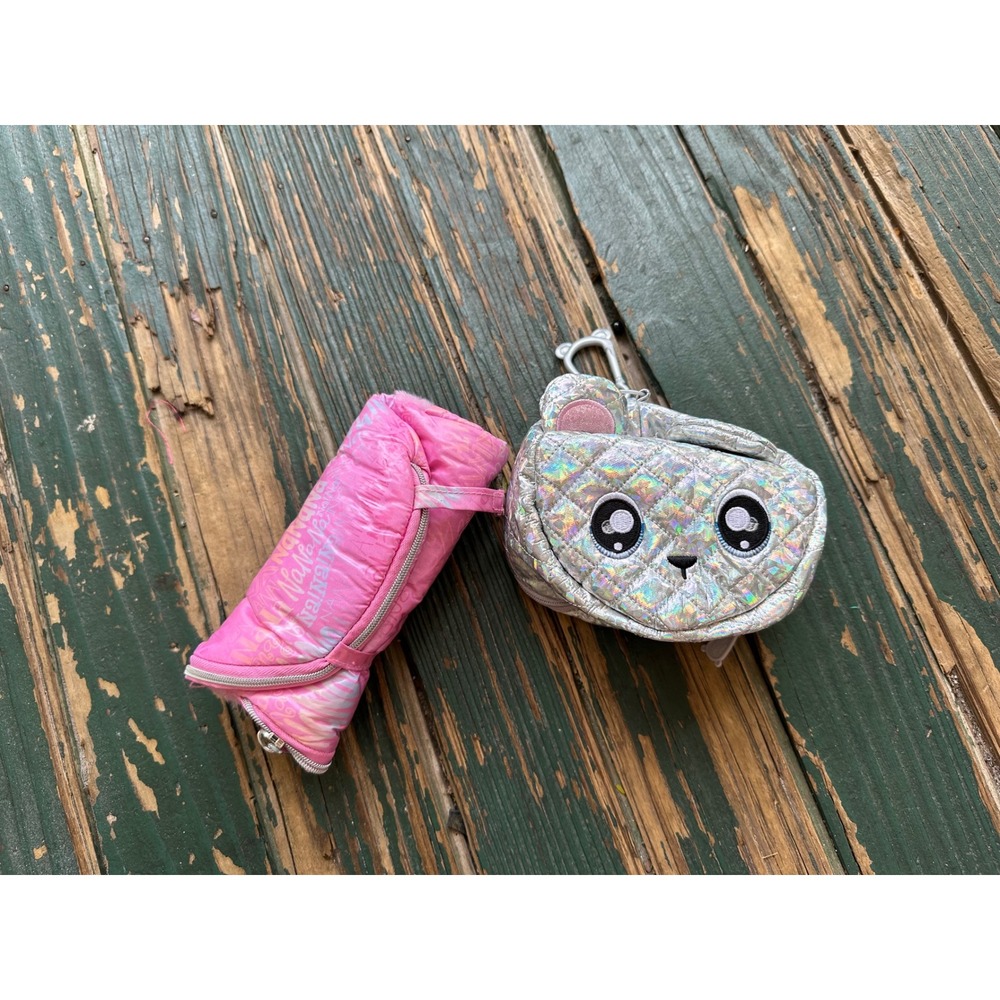 Na Na Na Surprise Silver Holographic Kitty Coin Purse Pink Sleeping Bag Set